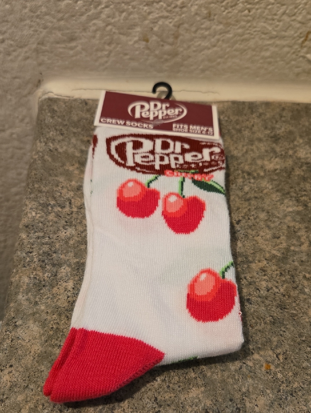 Cherry Crew Socks - White with Red Cherry Accents Nwt